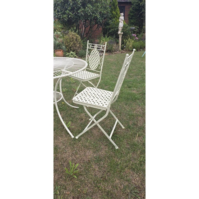 Metal French Cast Iron Patio Set, 1950, Set of 5 For Sale - Image 7 of 9