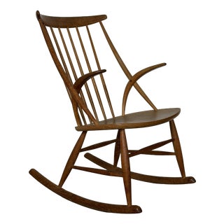 Vintage Danish Model IW3 Rocking Chair by Illum Wikkelsø, 1960s For Sale