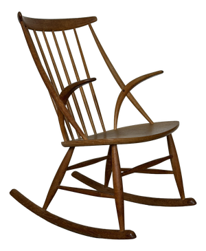 Vintage Danish Model IW3 Rocking Chair by Illum Wikkelsø, 1960s