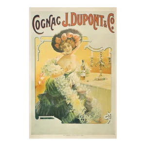 1905 Original French Art Nouveau Poster, Cognac J. Dupont (Linen Backed)