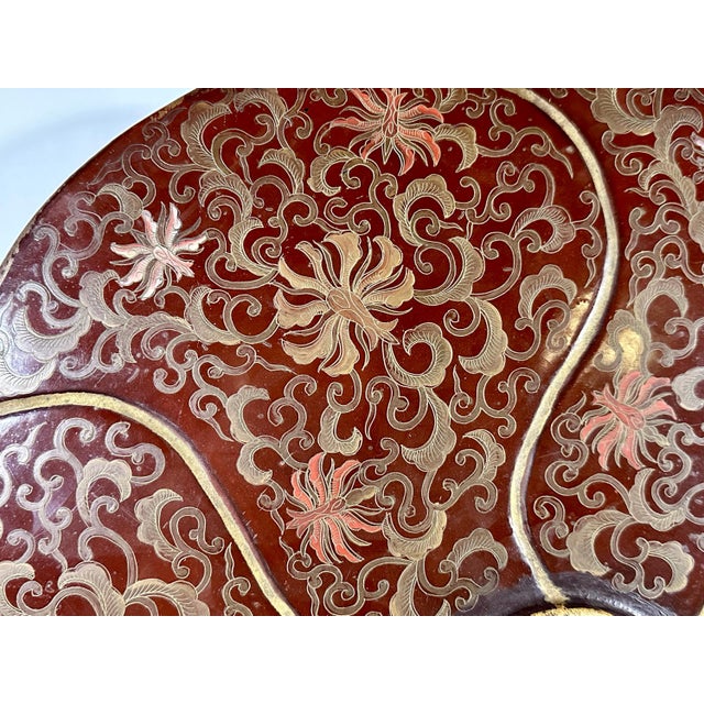 Huge Antique Chinese Red Lacquer Tianqi Qiangjin Box for your consideration. The box is massive, measuring approx. 21 1/2...