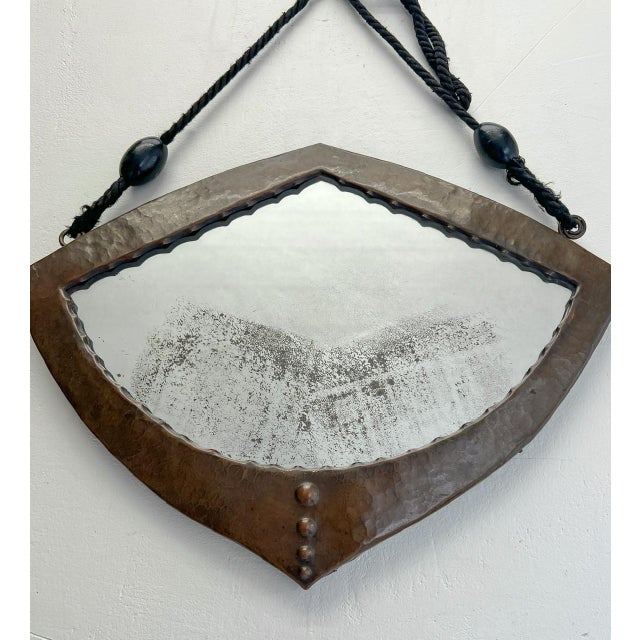 Arts & Crafts Dutch Hammered Copper Wall Mirror, 1910s For Sale - Image 10 of 18