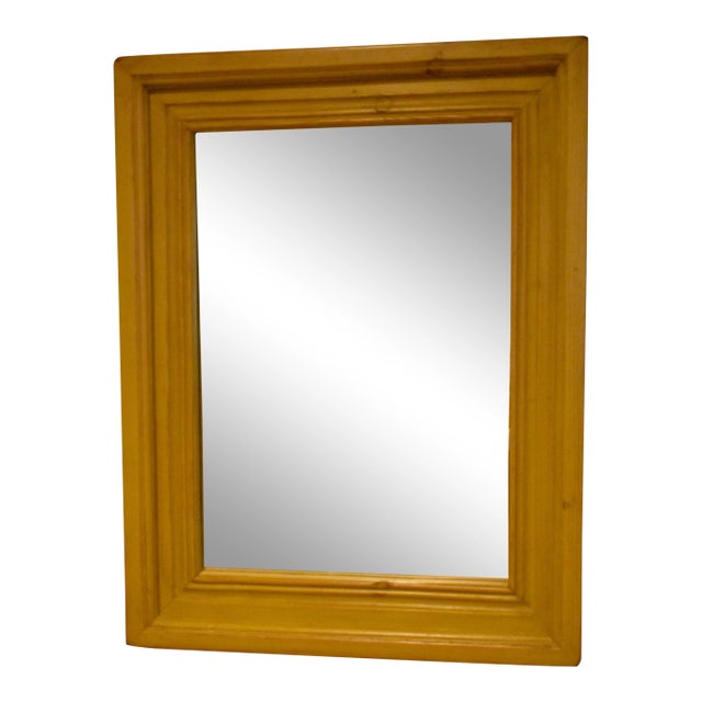 Painted Pine-Framed Wall Mirror For Sale