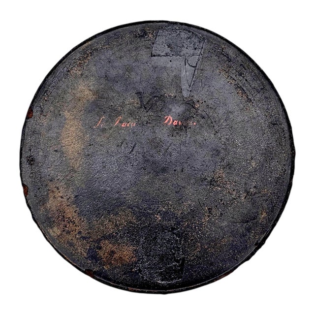 French Old Master Style Genre Scene Oil Painting “Le Jeu” Tavern Interior Round Panel 5.75" For Sale - Image 10 of 11