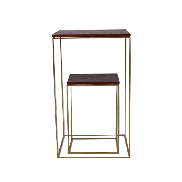 Poul Kjærholm Walnut and Brass Side Tables Small For Sale - Image 4 of 9