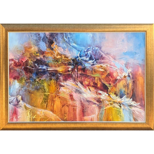 Andrew Manaylo "Impulse" Contemporary Colorful Painting of an Abstract Dancing Female Ballerina, 2012 For Sale