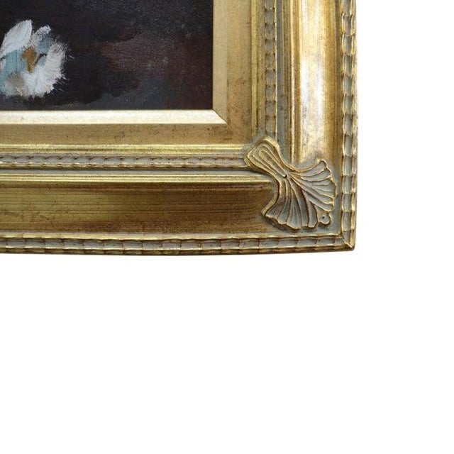 Vintage Oil on Canvas Floral Still Life Painting of Garden Roses C1960 For Sale - Image 11 of 14