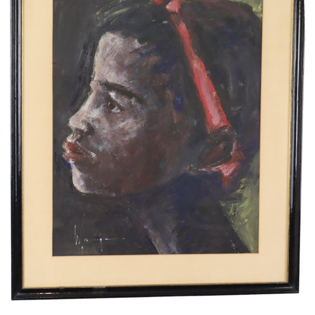 Weyne, African Girl Paper, 1960s, Compressed Wood & Paper & Pine For Sale - Image 3 of 11