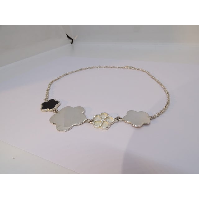 Art Deco Floral Necklace in Sterling Silver from Christofle, France, 2000s For Sale - Image 14 of 18