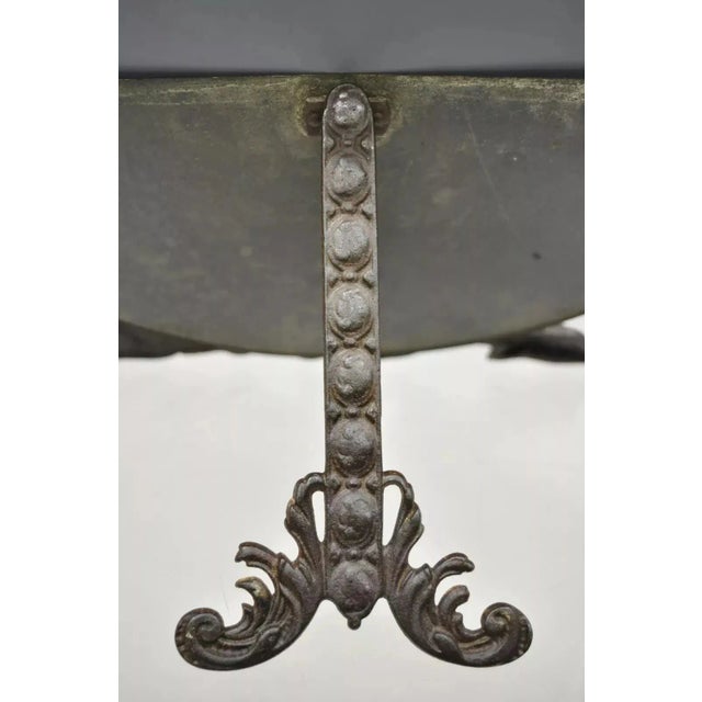 Black Antique Art Deco Cast Iron Eagle Phoenix Bird Vanity Table Top Mirror For Sale - Image 8 of 10