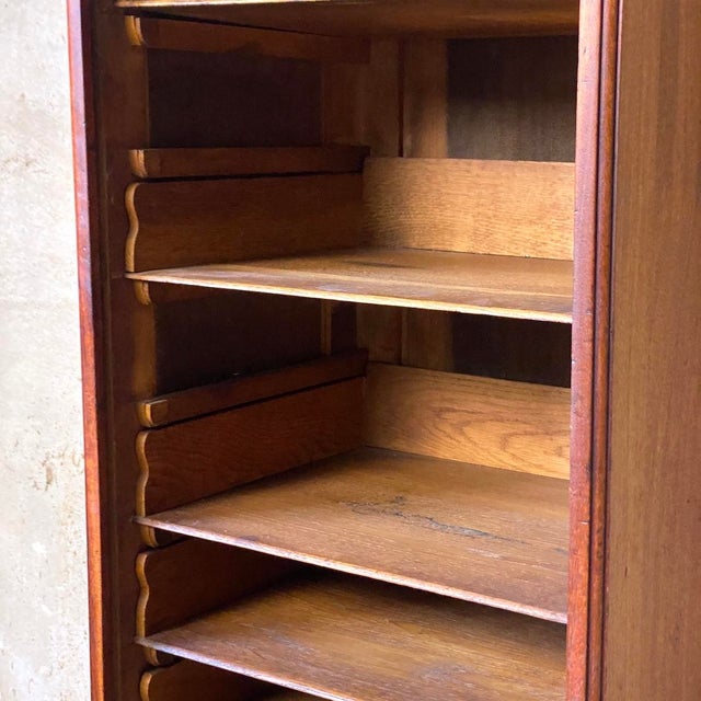 Mid-Century Modern Vintage Notarys Cabinet with Roll-Top Door, 1930s For Sale - Image 3 of 12