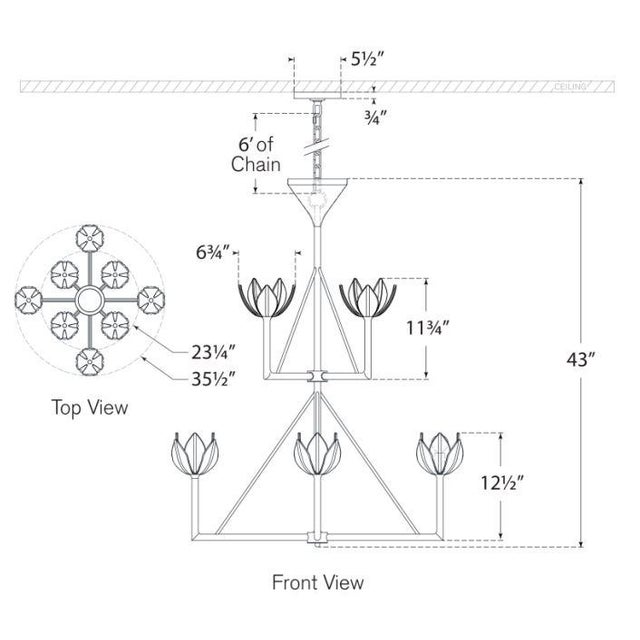 Transitional Julie Neill for Visual Comfort Signature Alberto Medium Two-Tier Chandelier in Antique Gold Leaf For Sale - Image 3 of 3