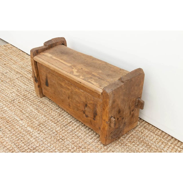 Brown 1960s Handhewn Wood Primitive Naga Trunk For Sale - Image 8 of 9