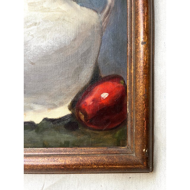 Wood Late 20th Century Classic Academic Still Life Oil Painting For Sale - Image 7 of 8