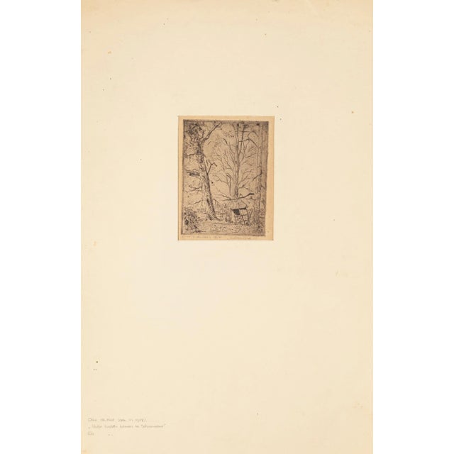 Landscape is an original etching, realized by Otto B. De Kat in 1944, signed and dated on the lower left. The State of...