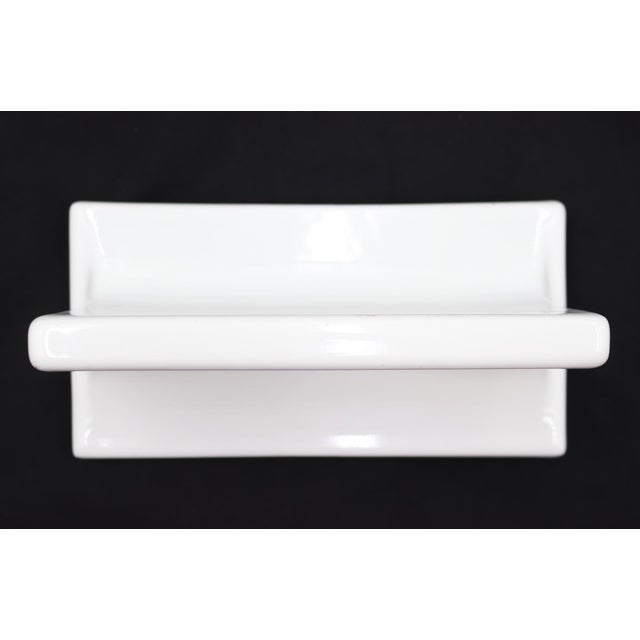 Mid 20th Century Reclaimed Rectangular White Ceramic Bathroom Shelf For Sale - Image 5 of 9
