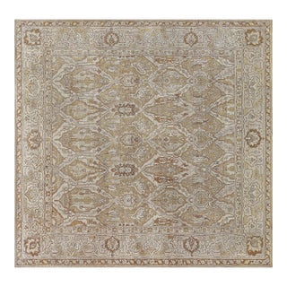 Antique Indian Amritsar Beige, Brown, Gold Handmade Wool Rug For Sale