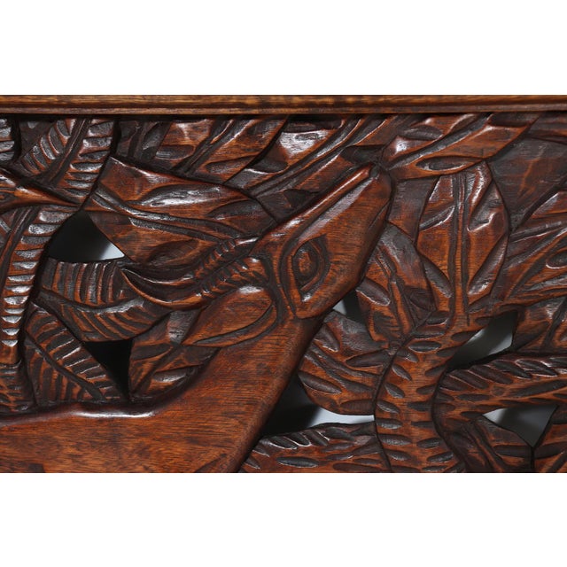 Art Deco French Oak Pierced Carving Wall Panel, 1925 For Sale - Image 11 of 15