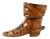 Antique Hand Carved Wood Boot Match Holder Striker For Sale