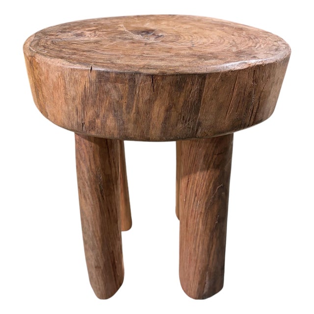 African Vintage Carved Wood Milk Stool Hehe Gogo People Tanzania 13" H For Sale
