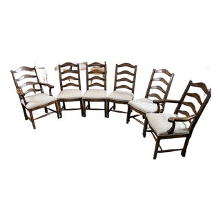 C. 1980 Guy Chaddock English Ladderback Chairs Set of 6 For Sale