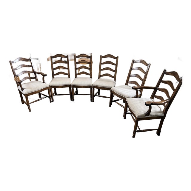 C. 1980 Guy Chaddock English Ladderback Chairs Set of 6 For Sale