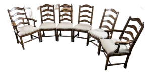 C. 1980 Guy Chaddock English Ladderback Chairs Set of 6