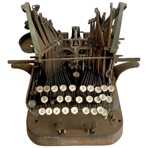 Found Art Scuplture Perfectly Patinated Type Writer