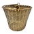 Vintage Solid Brass Woven Basket With Swing Handles For Sale