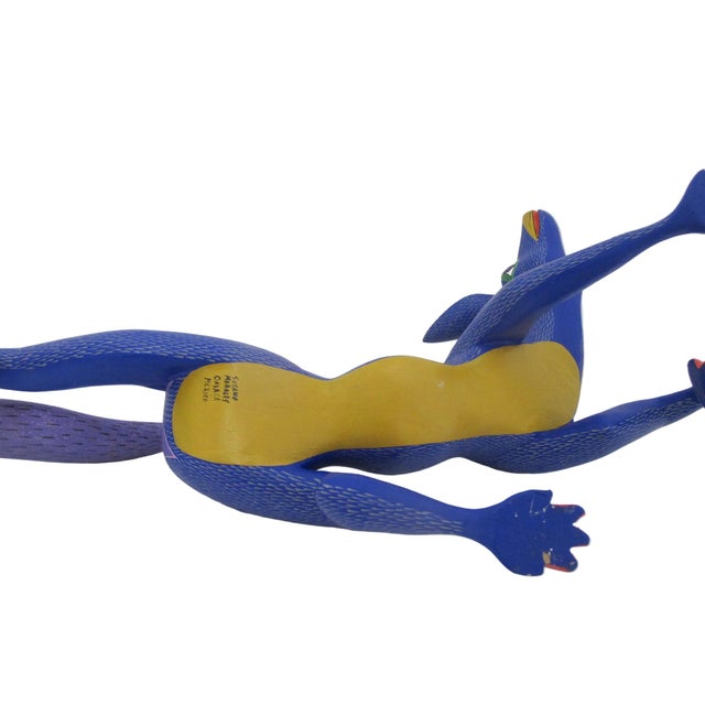Large Alebrije Colorful Fox Mexican Folk Art Wood Carving Figurine Sculpture For Sale - Image 14 of 15