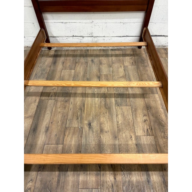 Brown Vintage Full Size Abernathy Furniture Co Traditional Style Low Poster Bed For Sale - Image 8 of 10