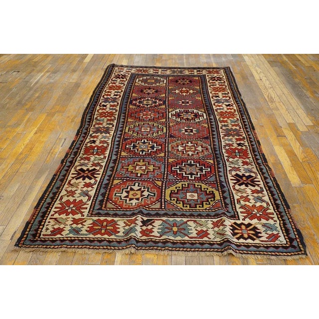 Antique Caucasian Rug, size: 4'0" x 8'0". Caucasian This is the general heading for all rugs made in the Caucasus...