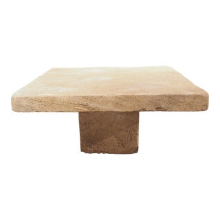 Carved Limestone Coffee Table From Provence, France For Sale