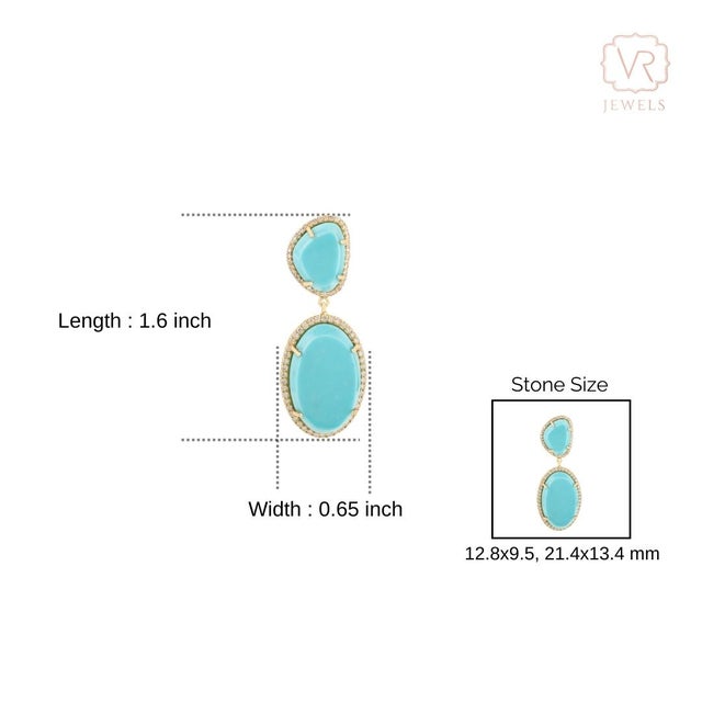 Vintage 12.2 Carat Turquoise Diamond Halo Bohemian Statement Pendant in 14k Gold For Sale - Image 11 of 14