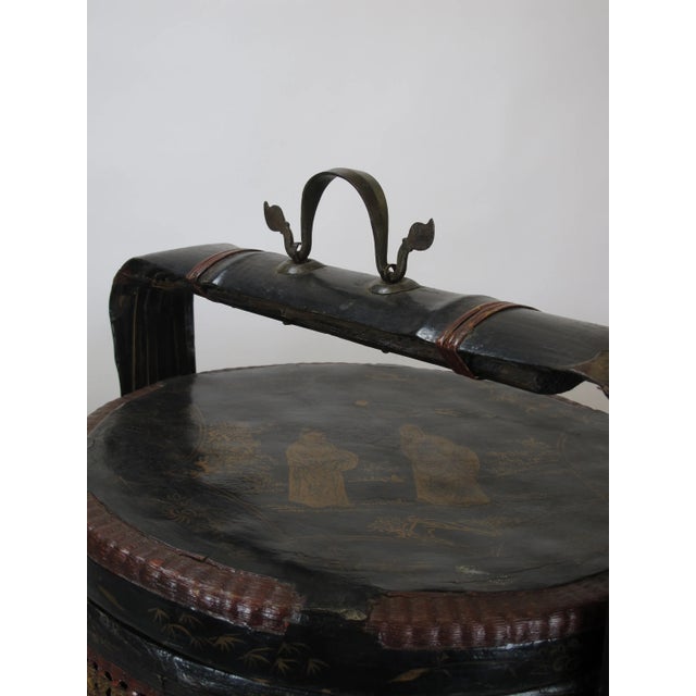 Early 20th Century Antique Bamboo Food Basket For Sale - Image 9 of 11