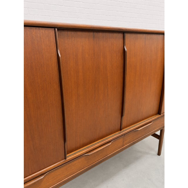 Wood Large Danish Mid Century Modern Teak Credenza / Sideboard, by e.w. Bach, C. 1960's For Sale - Image 7 of 14