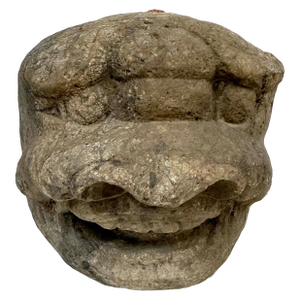 Late 19th-Century Antique Chinese Carved Stone Heracles Head
