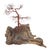 Organic Modern Copper Wire Tree on Wood Sculpture For Sale