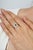Gemstone Octagon Cut Geometric Zambian Emerald Ring With Diamond Halo in Silver, Size 6.5 For Sale - Image 7 of 14