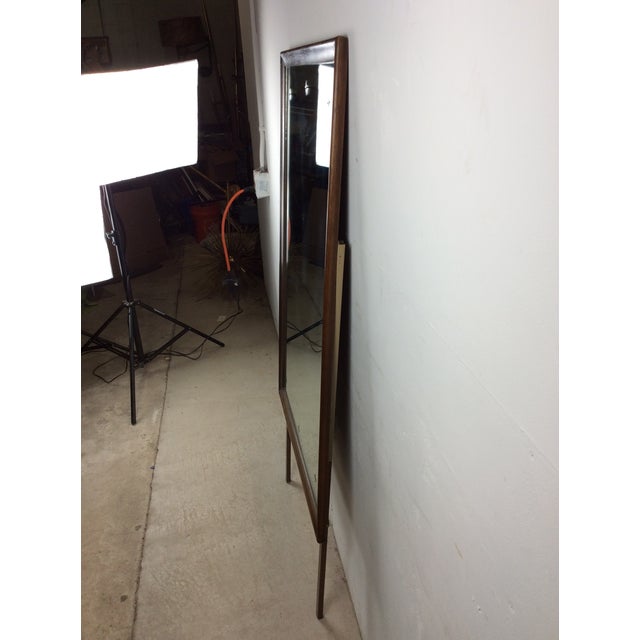 Mid Century Modern Mountable Mirror With Walnut Frame For Sale - Image 12 of 17