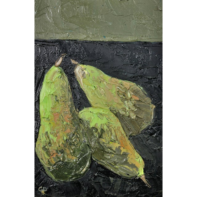 Gwilym Prichard. Welsh ( b.1931 - d.2015 ). Three Pears, 2011. Oil On Artist’s Canvas Board. Signed Monogram Lower Left....