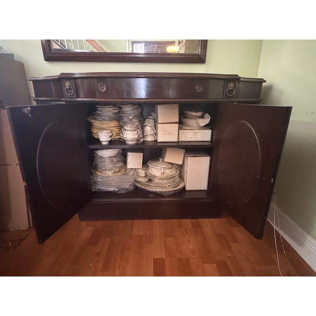 Antique 1920s Mirrored Buffet Cabinet Sideboard Credenza For Sale - Image 9 of 14