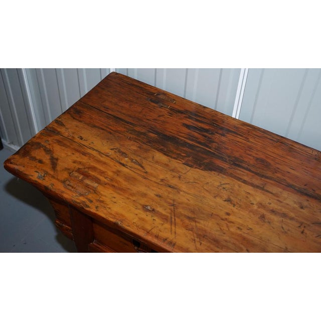 Antique Chinese Temple Altar Sideboard with Cupboards in Solid Teak For Sale - Image 5 of 17