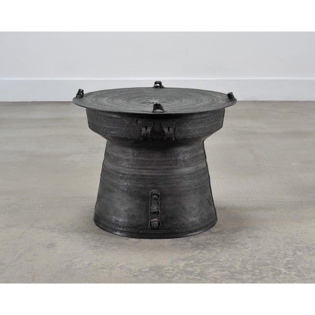 Southeast Asian Bronze Frog Rain Drum or Drinks Table For Sale - Image 17 of 18