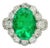 4.32 Carat Colombian Emerald Diamond Platinum Halo Ring, GRS Certified, Size 5.75 For Sale