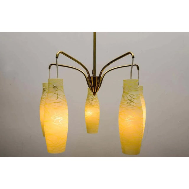 Gold Italian Chandelier with Original Glass, 1960s For Sale - Image 8 of 11