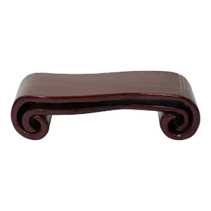 3.25" Set 2 Brown Wood Scroll Legs Rectangular Display Stand Riser Easels