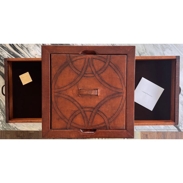 Animal Skin Estate Hand Made in Peru Leather Chess & Backgammon Game Box For Sale - Image 7 of 13