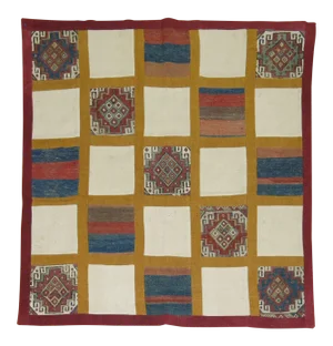 Mid 20th Century Patchwork Kilim - 4' x 4'