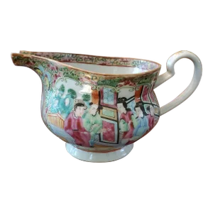 Antique Chinese Porcelain Rose Medallion Jug
